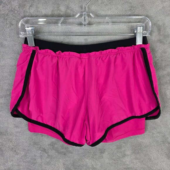 Womens Nike Pink & Black Trim Running Shorts Polyester Blend Stretch Size M - Picture 7 of 11